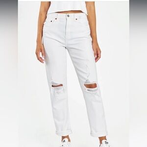 A1 - #50 Daze denim straight leg white distressed jeans size 28